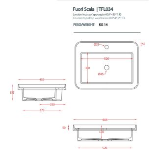 Раковина ArtCeram Fuori Scala TFL034 17 00 черная 60.5 см